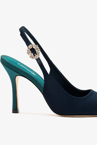 Carine Pump Ocean Satin Pump Larroudé