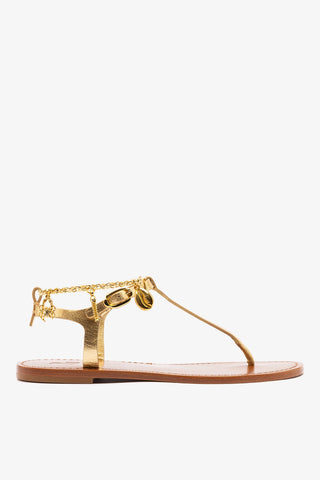 Gipsy Sandal In Gold Metallic Leather