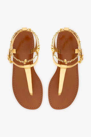 Gipsy Sandal In Gold Metallic Leather