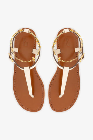Gipsy Sandal In Ivory Vegetale Leather