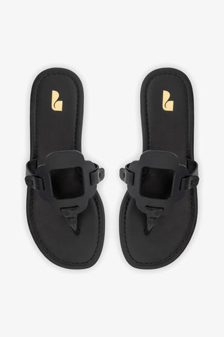 Margherita Thong Sandal In Black Leather