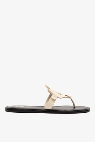 Margherita Thong Sandal In Ivory Leather