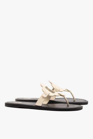 Margherita Thong Sandal In Ivory Leather