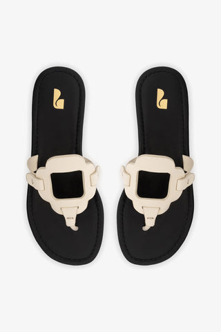 Margherita Thong Sandal In Ivory Leather