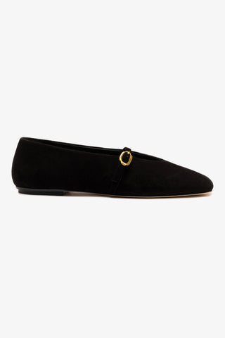 Misty Ballerina Flat In Black Leather
