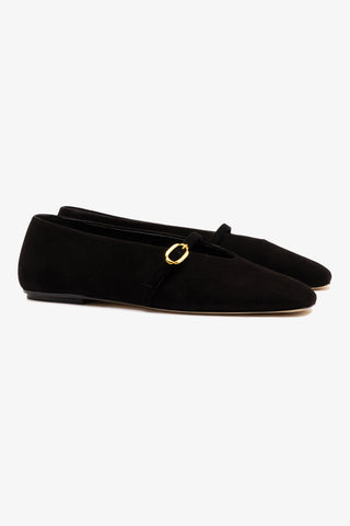 Misty Ballerina Flat In Black Leather