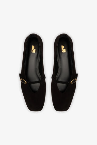 Misty Ballerina Flat In Black Leather