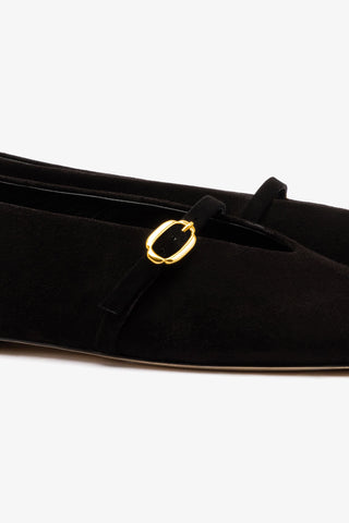 Misty Ballerina Flat In Black Leather