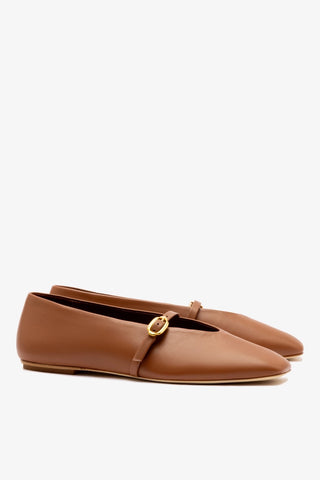 Misty Ballerina Flat In Caramel Leather Ballet Larroudé