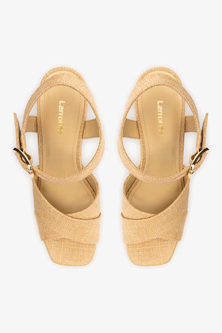 Cher Sandal In Beige Raffia