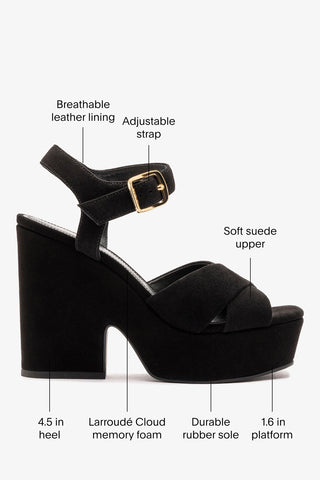 Cher Sandal In Black Leather Sandal Larroudé