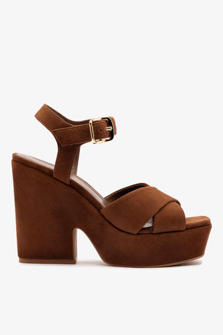Cher Sandal In Burnt Umber Leather