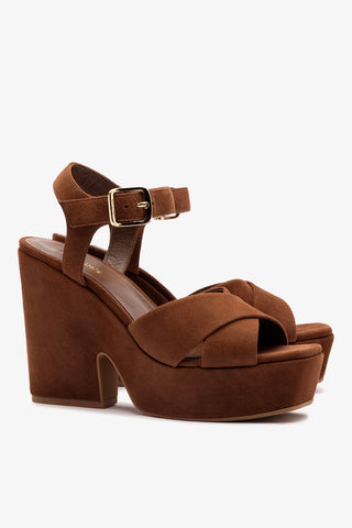 Cher Sandal In Burnt Umber Leather