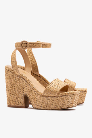 Cher Strap Sandal Natural Raffia Sandal Larroudé