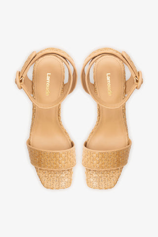 Cher Strap Sandal Natural Raffia Sandal Larroudé