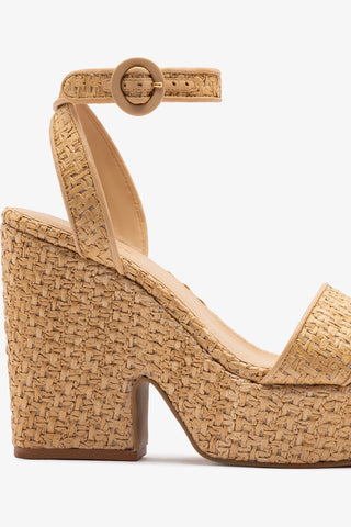 Cher Strap Sandal Natural Raffia Sandal Larroudé
