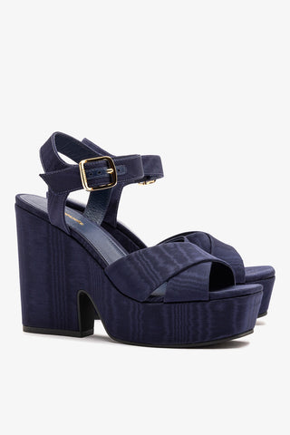 Cher Sandal In Indigo Leather
