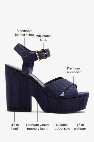 Cher Sandal In Indigo Leather Sandal Larroudé