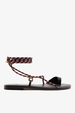 Antibes Flat In Black Leather