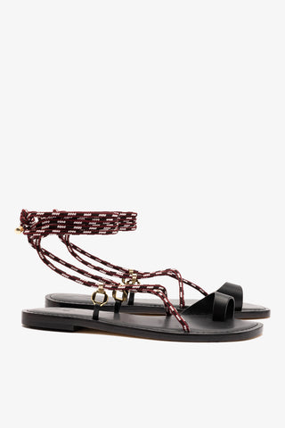 Antibes Flat In Black Leather