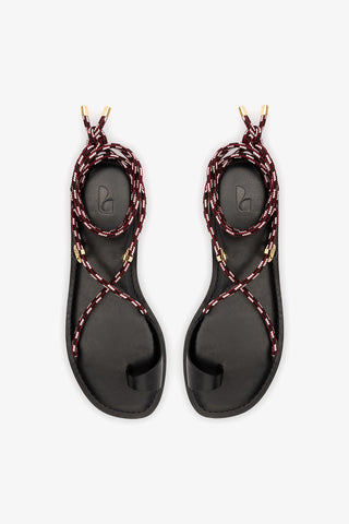 Antibes Flat In Black Leather