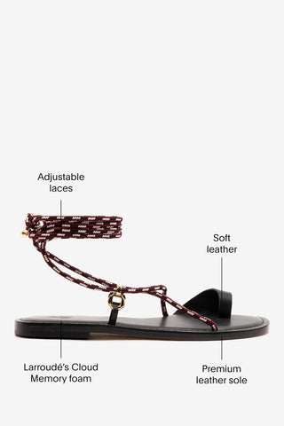 Antibes Flat In Black Leather