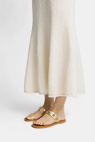 Madison Thong Sandal In Gold Metallic Leather