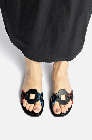 Margherita Slide In Black Leather