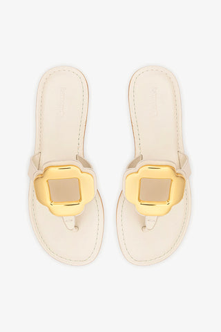 Margherita Thong Sandal In Ivory Leather