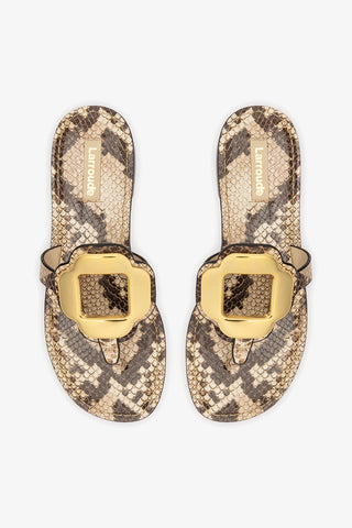 Margherita Thong Sandal In Neutral Snake