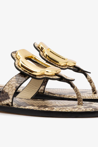 Margherita Thong Sandal In Neutral Snake