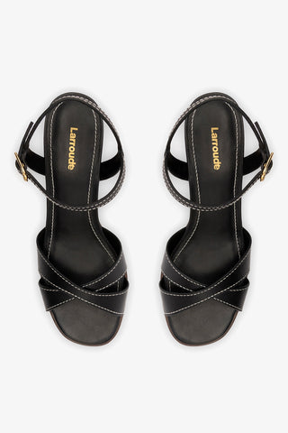 Roma Sandal In Vegetale Black Leather