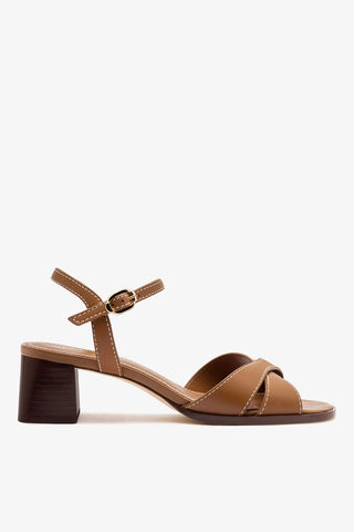 Roma Sandal In Vegetale Caramel Leather