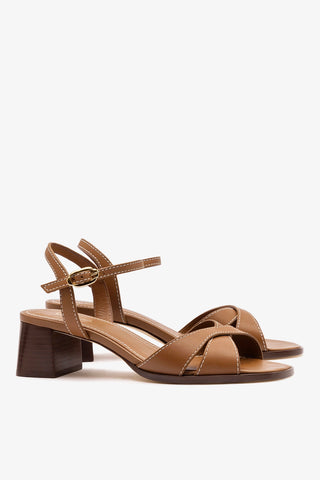 Roma Sandal In Vegetale Caramel Leather