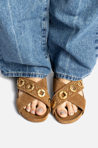 Milan Sport Sandal In Caramel Leather