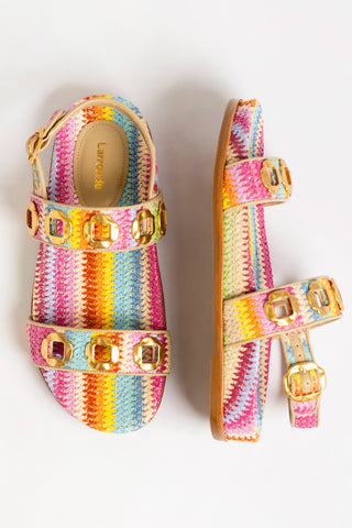 Milan Sport Sandal Rainbow Raffia