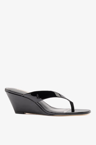 Gaia Clear Thong Sandal Black Leather