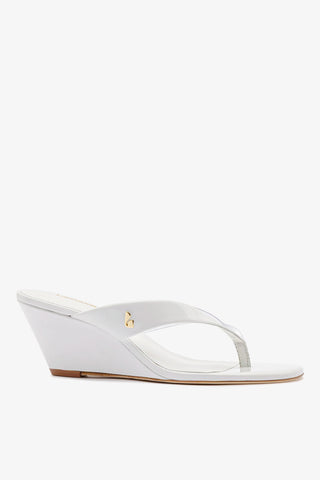 Gaia Clear Thong Sandal White Leather