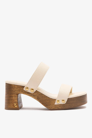 Larroudé x Kenneth Cole: Sandal Ivory Leather Sandal Larroudé x Kenneth Cole