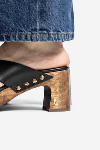 Talitha Dolly Mule In Black Leather