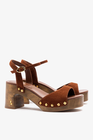 Willow Sandal Burnt Umber Suede Sandal Larroudé