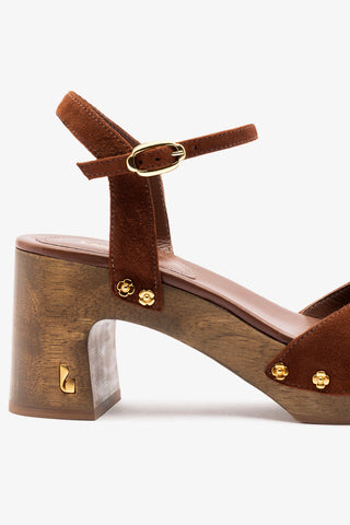 Willow Sandal Burnt Umber Suede Sandal Larroudé