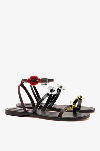 Tinx Flat Sandal In Black Leather