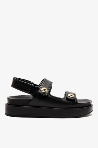 Jetty Sandal In Black Leather