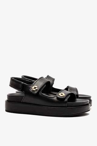 Jetty Sandal In Black Leather