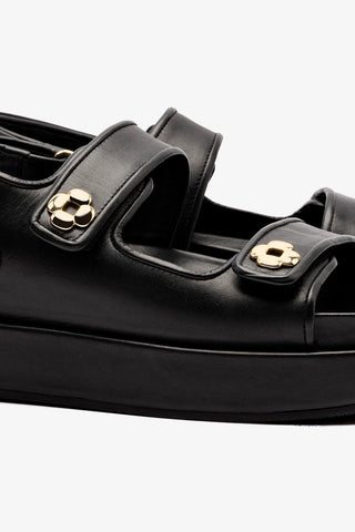 Jetty Sandal In Black Leather