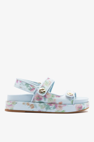 Larroudé x Markarian: Jetty Sandal Apple Blue Floral Ikat Sandal Larroudé x Markarian