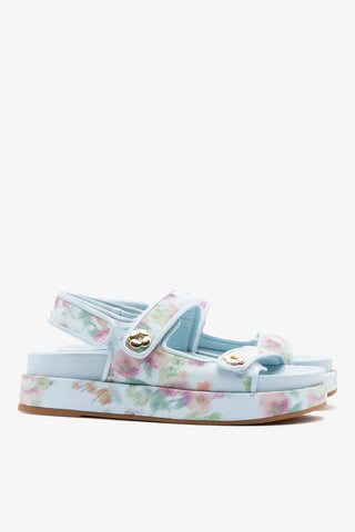 Larroudé x Markarian: Jetty Sandal Apple Blue Floral Ikat Sandal Larroudé x Markarian