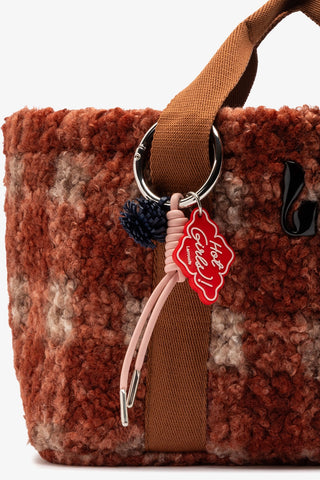 Americana Tote Bag In Berry Plaid Fur