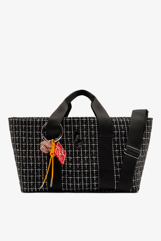 Americana Tote Bag In Black Milano Tweed
